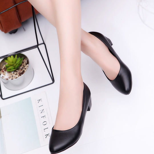 Damen elegante Pumps mit bequemem Blockabsatz und schmaler Silhouette EB