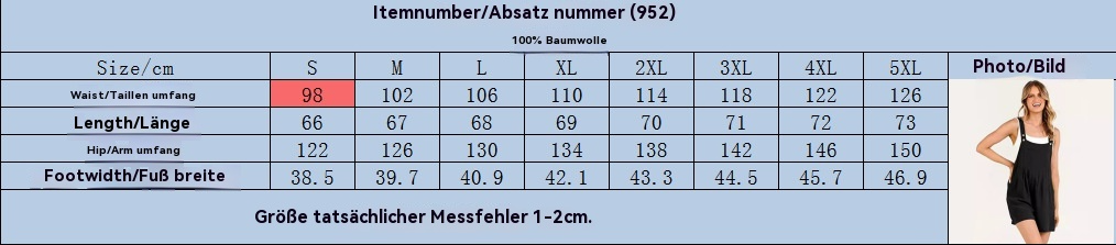 EB | Jumpsuit-Shorts aus Baumwolle und Leinen mit weitem Bein