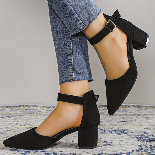 EB | Damen Sandalen mit Blockabsatz Schnürung, mit Knöchelriemen, Elegant