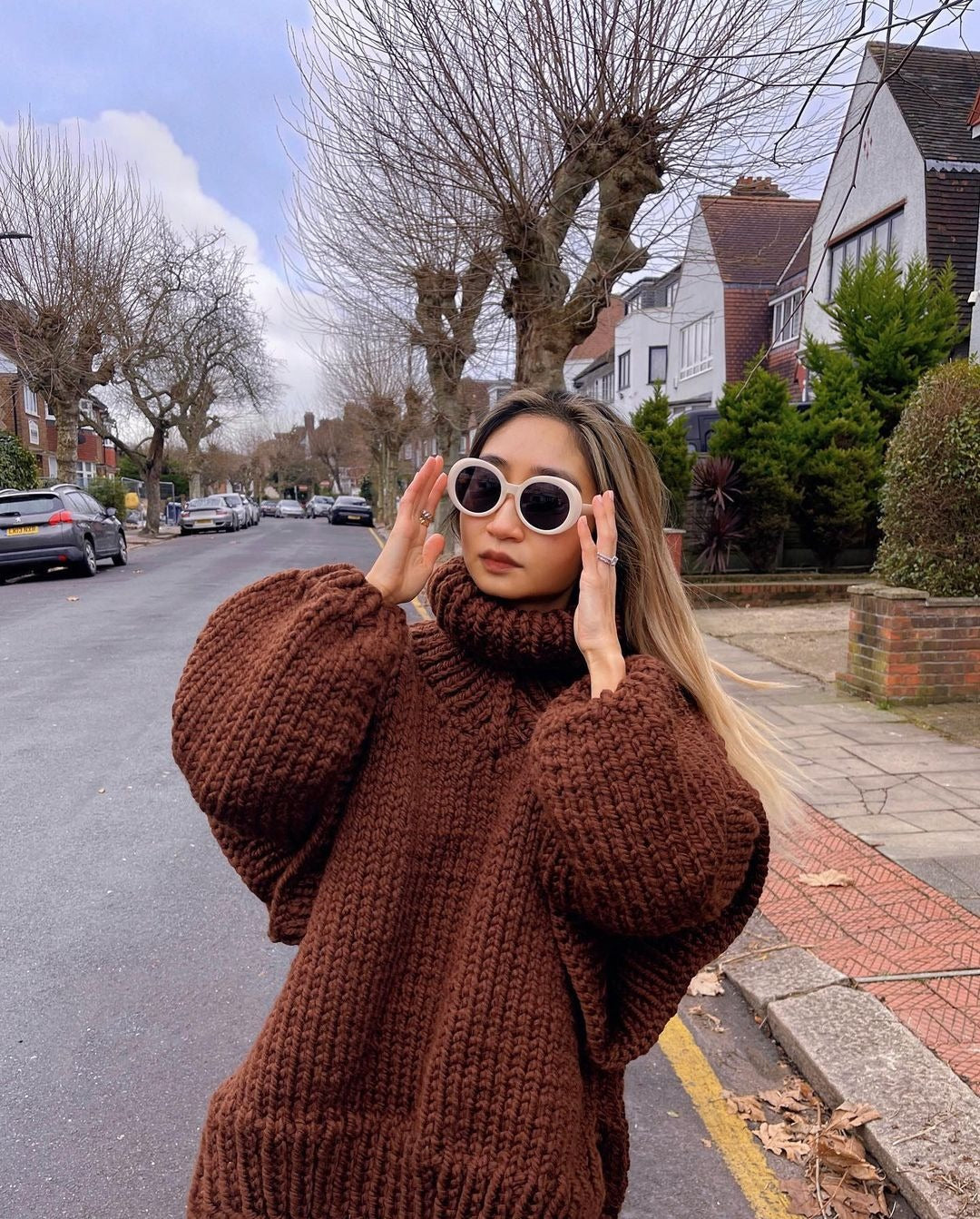 EB | Chunky Strick Oversized Rollkragenpullover für Frauen