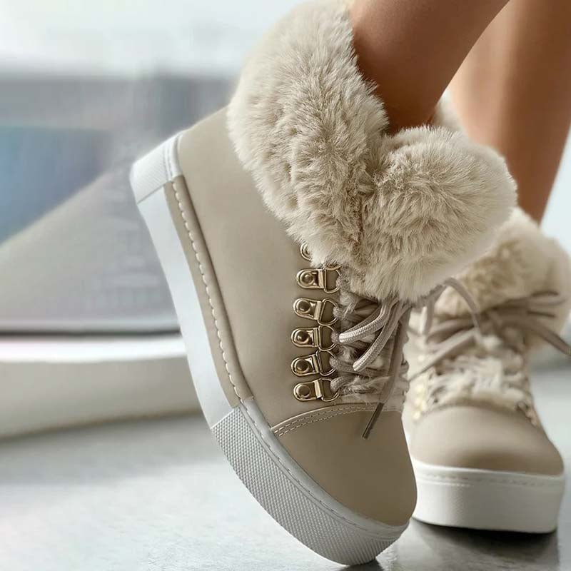 Warme Plüsch Plattform Stiefeletten EB