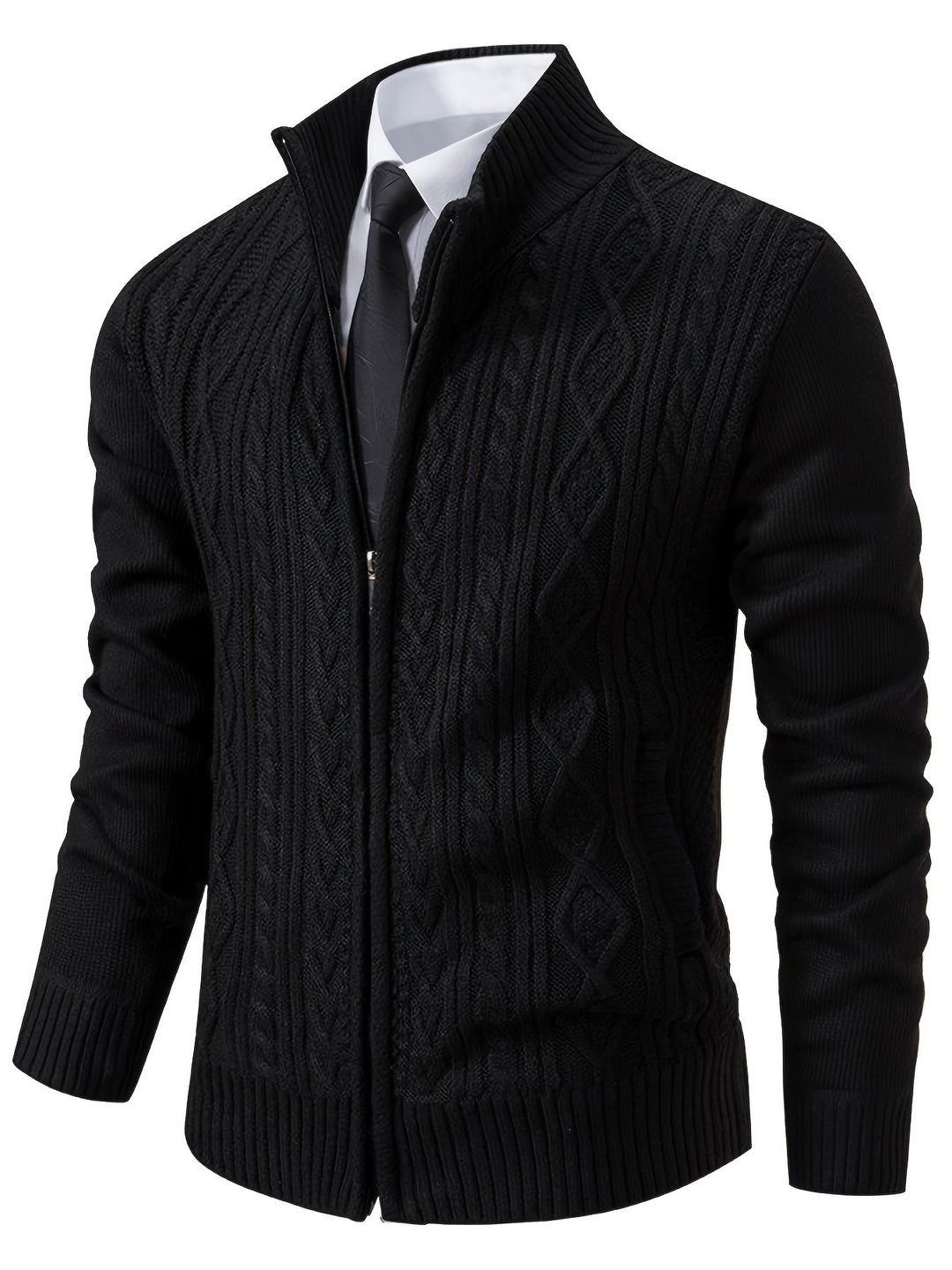 EB | Strickcardigan mit Reißverschluss und Muster Acryl Bequem und Warm