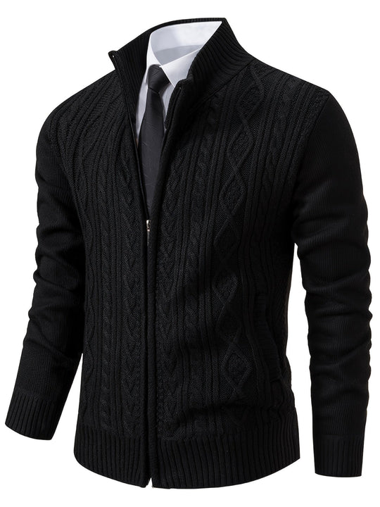 EB | Strickcardigan mit Reißverschluss und Muster Acryl Bequem und Warm