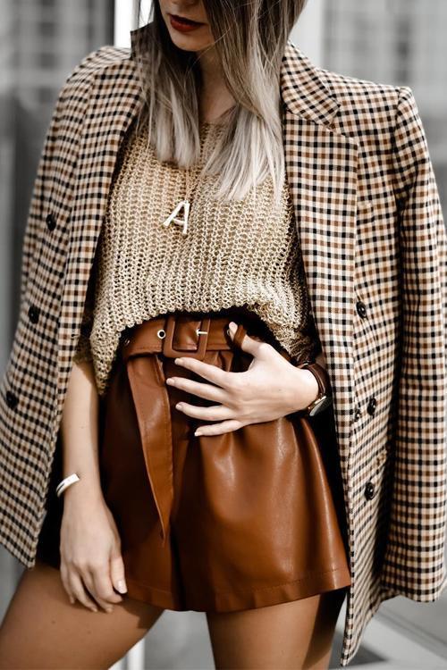 EB | Karierter Blazer mit langen Ärmeln