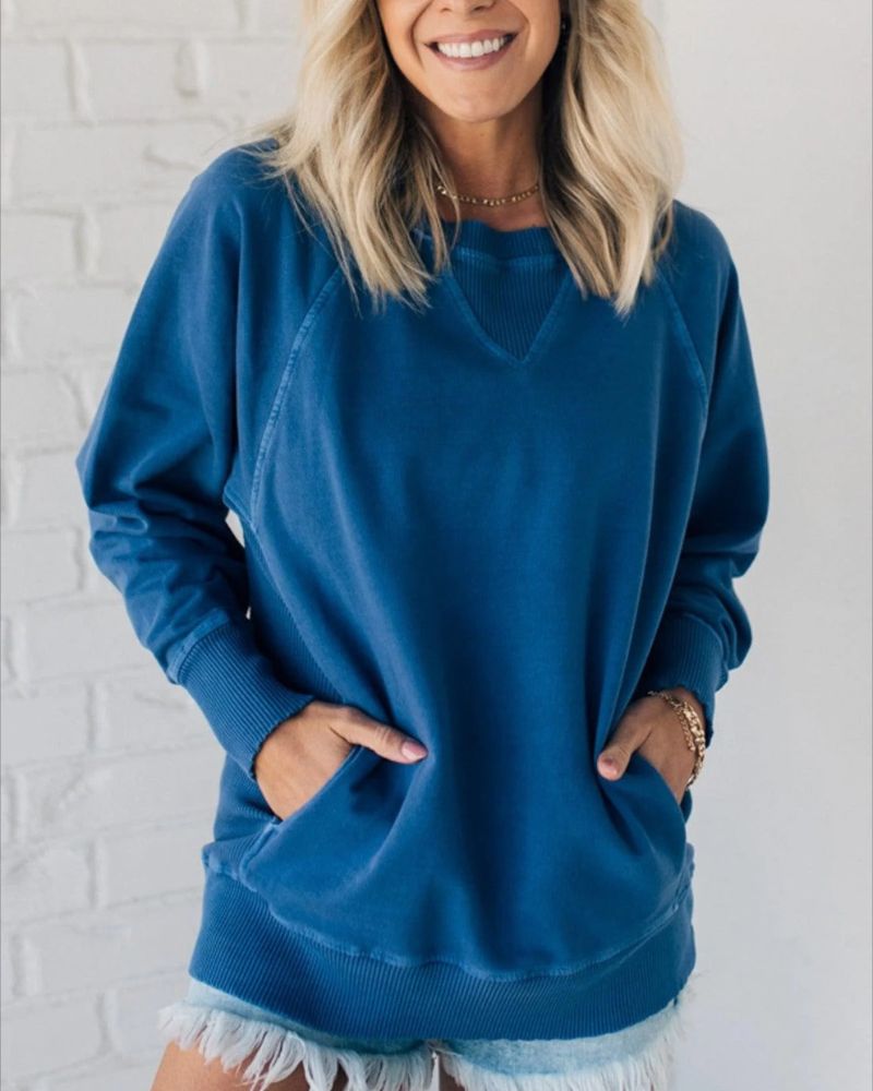 EB | Gestreifter Akzent Pullover mit Taschen