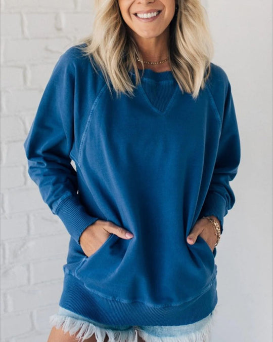 EB | Gestreifter Akzent Pullover mit Taschen