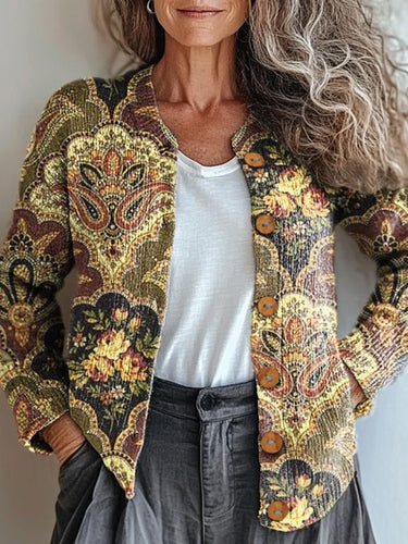 EB | Gemusterte Jacke mit Vintage-Prägung