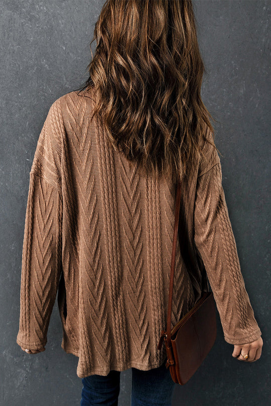 EB | Gestrickte Bluse mit Knopfleiste Baumwollmix Perfekt für Lagenlook