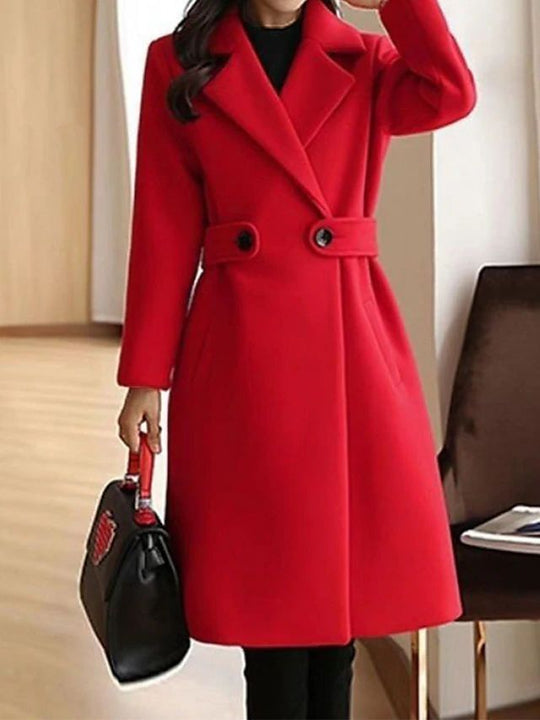 EB - Winter Wollmantel Gürtel Slim