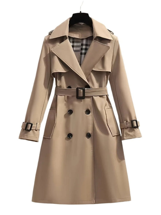 EB | doppelte Reihe Trenchcoat für Damen - mit Gürtel in der Taille