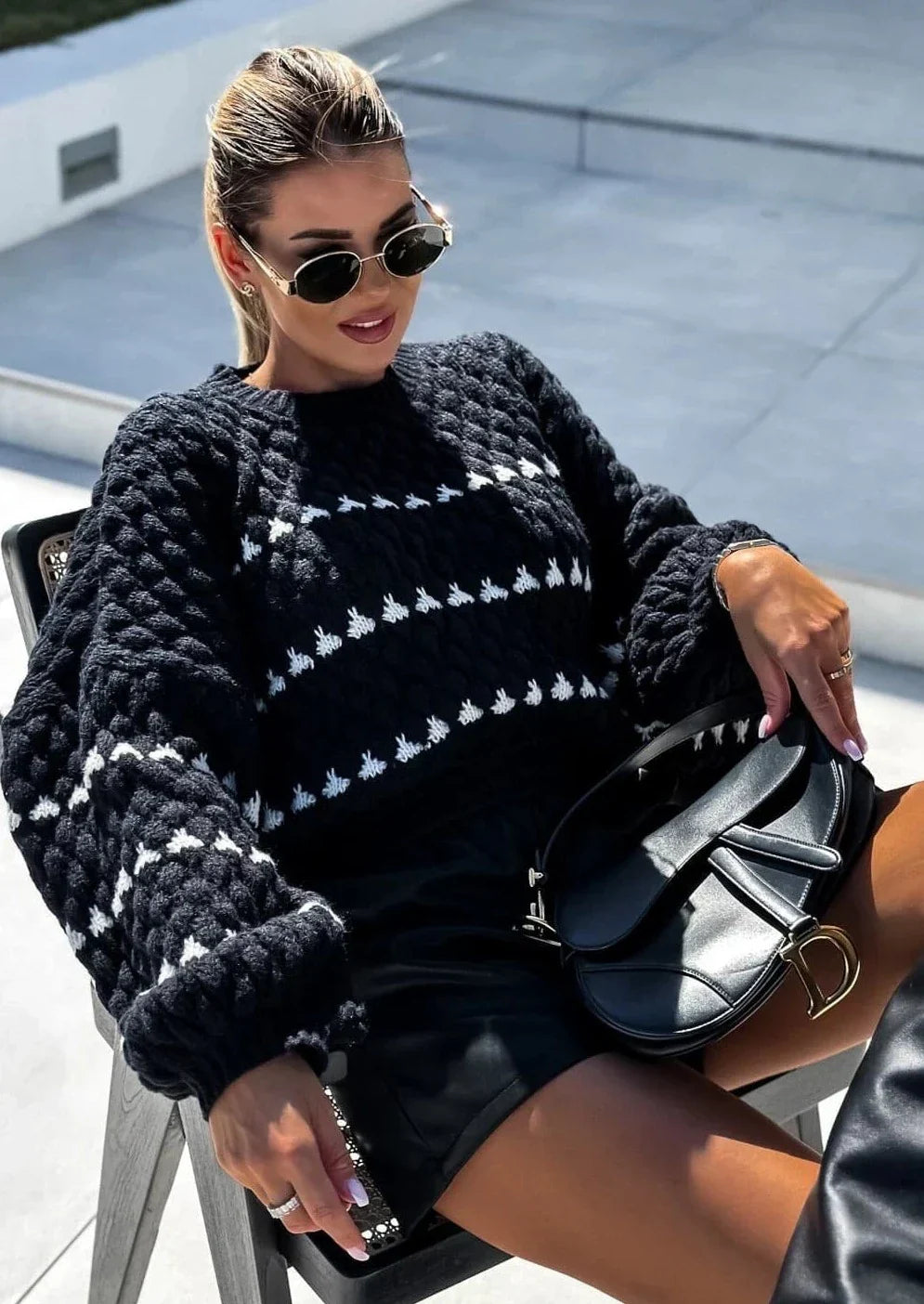EB | Strickpullover mit Muster Weich und Stilvoll Perfekt für Den Alltag