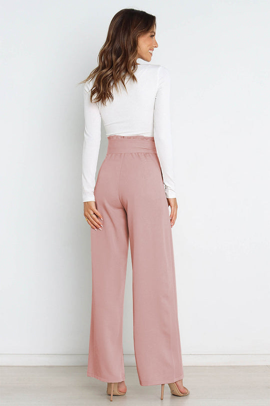 EB | Hohe Taille Paperbag Hose mit Schleifendetail
