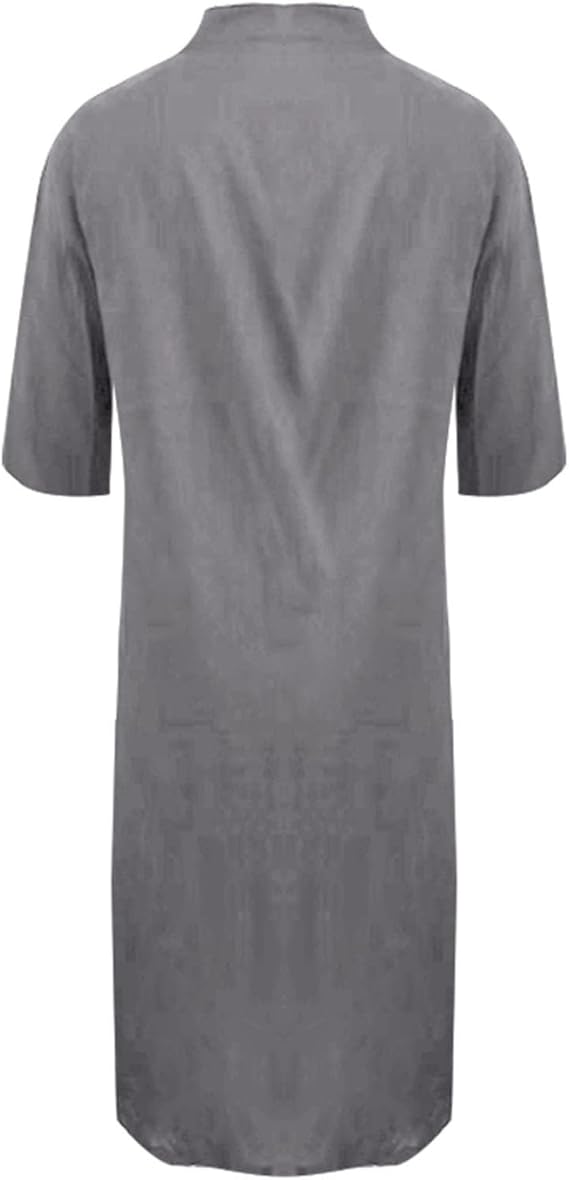 EB | Lockeres Langes Kleid mit Langen Ärmeln und Seitentaschen Kleid