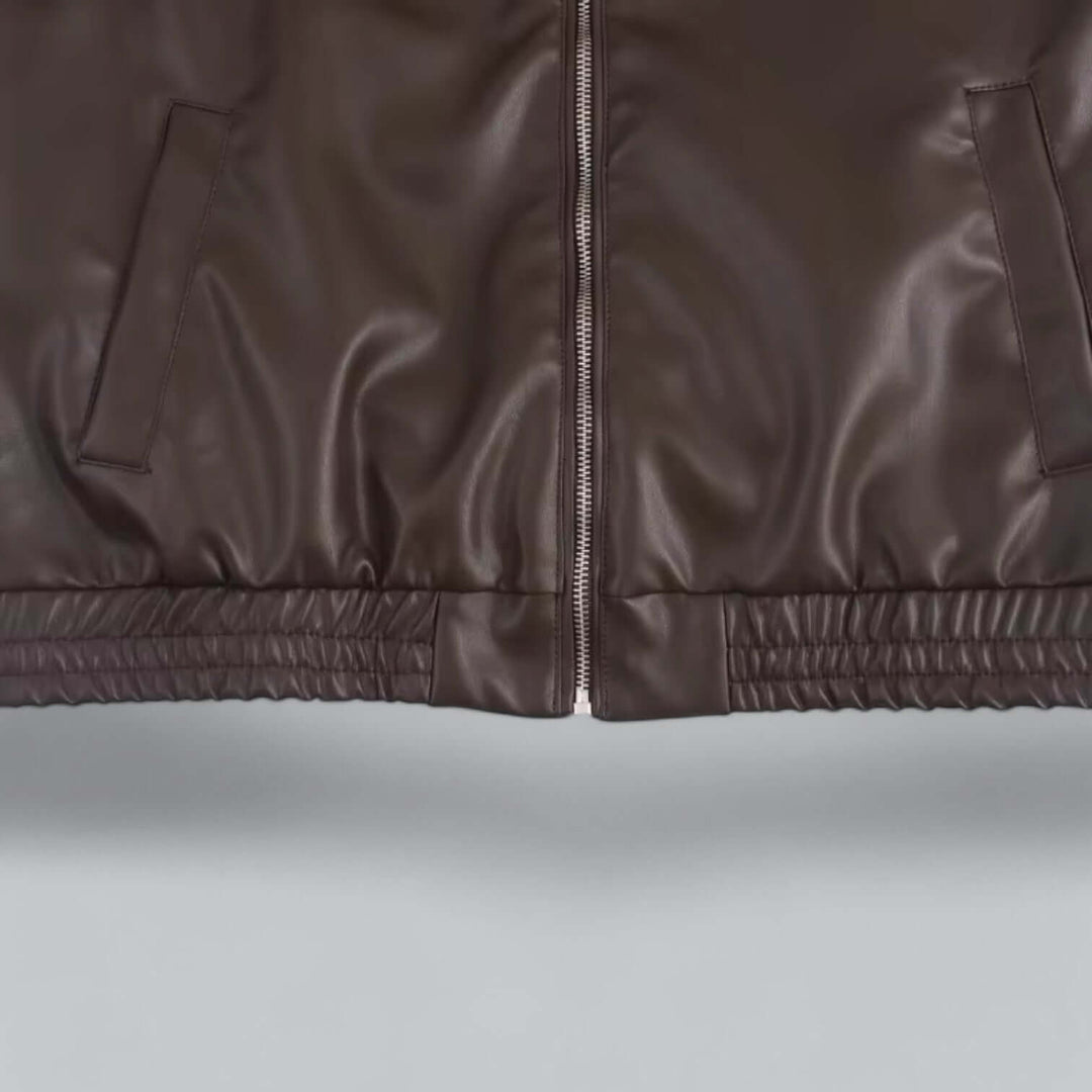 EB | Damen Vintage Stil Kunstlederjacke