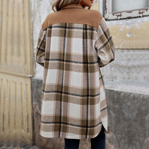 EB | Karierter Lange Hemdjacke