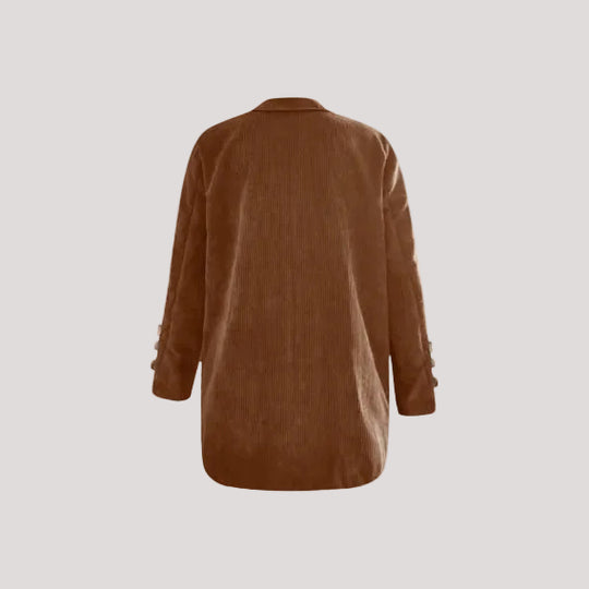 Damen Strukturierter Cord-Blazer mit eleganten Knopfdetails EB