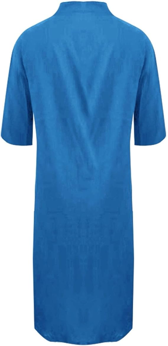 EB | Lockeres Langes Kleid mit Langen Ärmeln und Seitentaschen Kleid