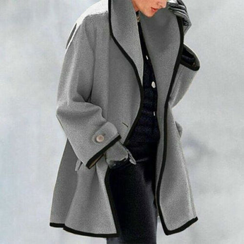 EB | Schlichte Graue Strickjacke mit Kragen