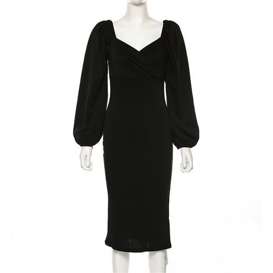 EB | Ein-Wort-Schulter rückenfreies schlankes Kleid