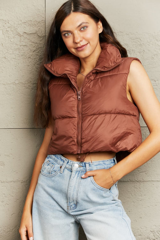 EB | Zip-Up Drawstring Puffer Weste