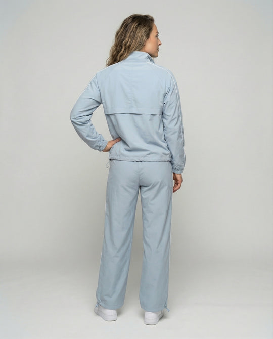 Damen sportliches Windbreaker-Set mit Stehkragen und seitlichen Eingrifftaschen EB