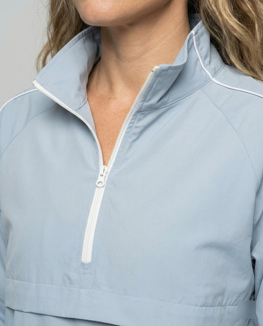 Damen sportliches Windbreaker-Set mit funktionalem Halbreißverschluss und seitlichen Kontraststreifen EB