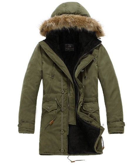 Herren funktionale Parka mit abnehmbarer Kapuze und kuscheligem Innenfutter EB