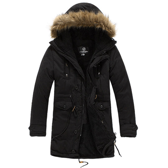 Herren funktionale Parka mit abnehmbarer Kapuze und kuscheligem Innenfutter EB