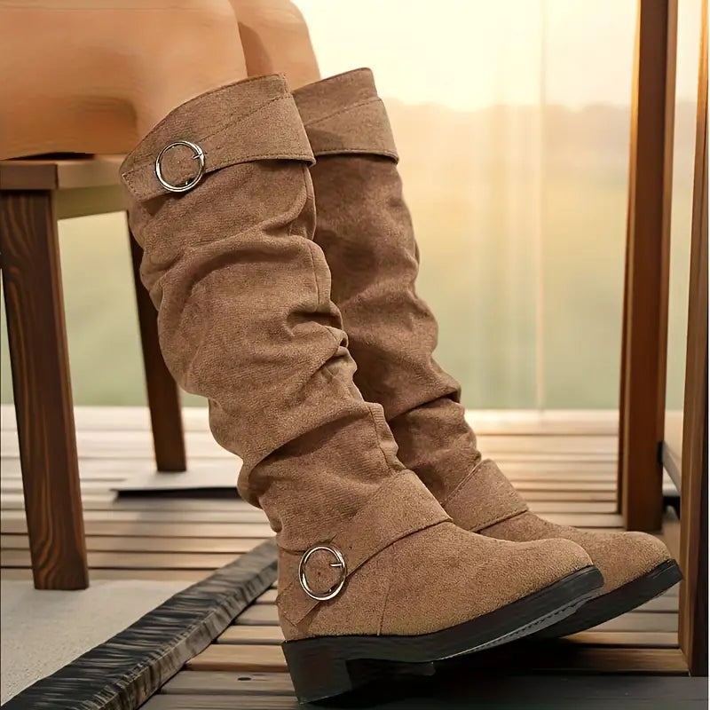 Retro-Reitstiefel aus Wildleder EB EB