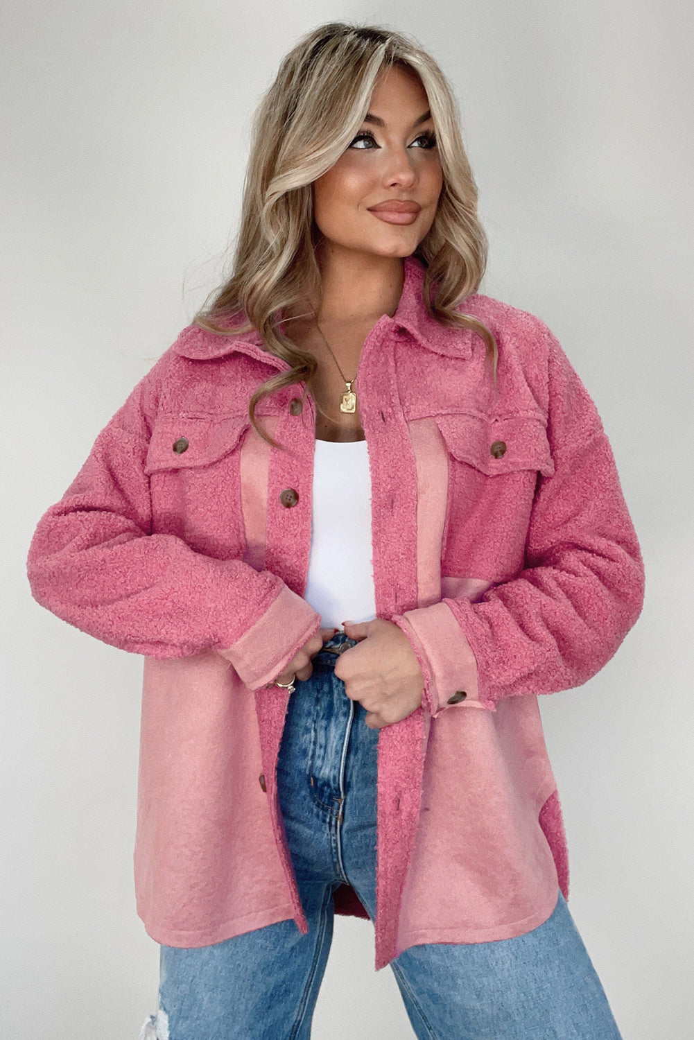 EB | Weiche Hemdjacke mit Knöpfen Polyester Lässig und Trendy