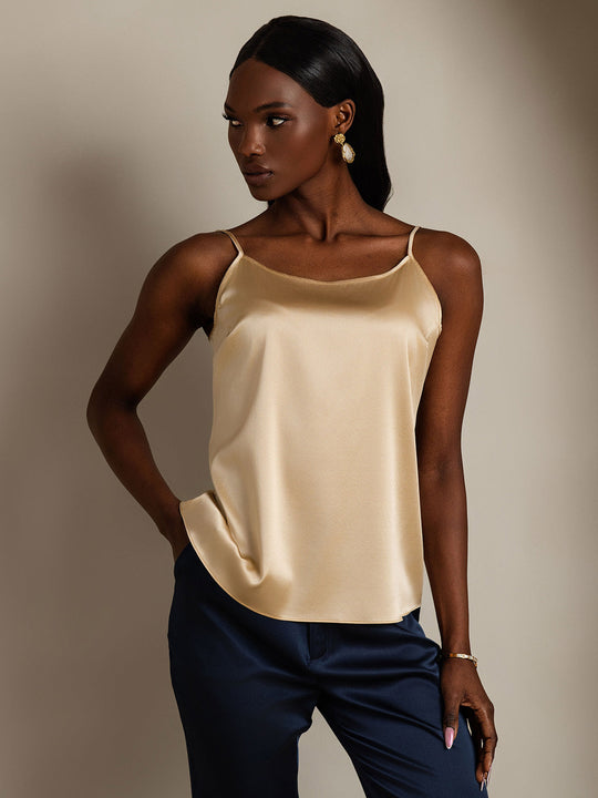 EB | Seide Entspannt Spaghettiträger Camisole Top