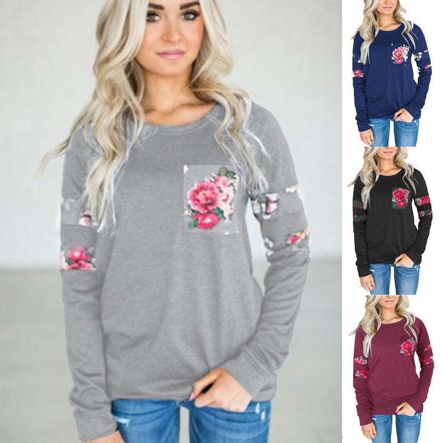 Damen Sweatshirt mit floralem Design und komfortablem Schnitt EB