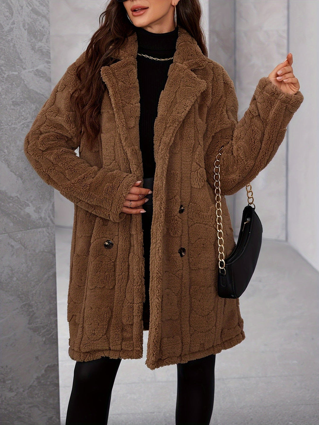 EB | Elegante Damen Brauner Pelzmantel