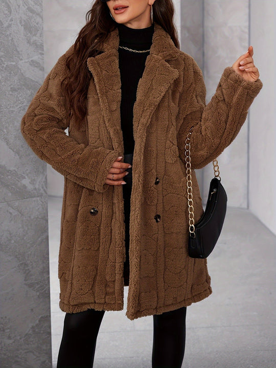 EB | Elegante Damen Brauner Pelzmantel