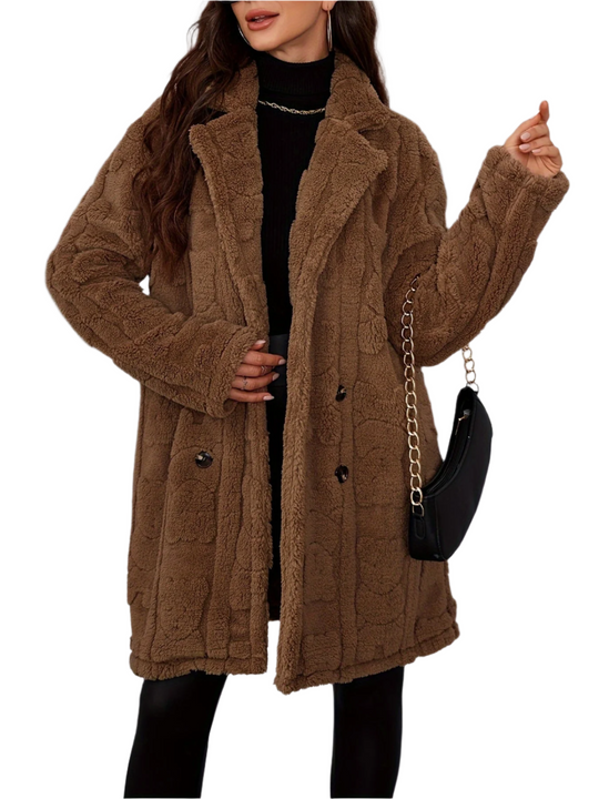 EB | Elegante Damen Brauner Pelzmantel