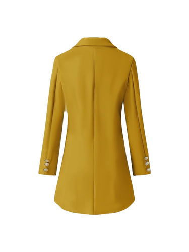 EB | Mantel Gelb - Damen Eleganter Langmantel