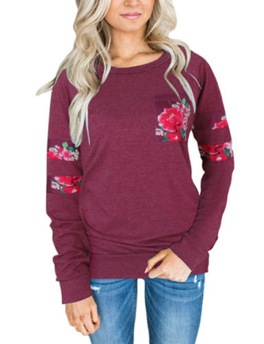 Damen Sweatshirt mit floralem Design und komfortablem Schnitt EB