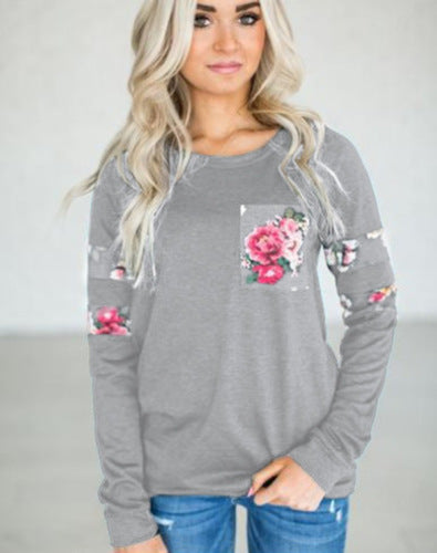 Damen Sweatshirt mit floralem Design und komfortablem Schnitt EB