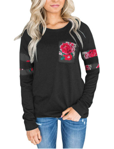 Damen Sweatshirt mit floralem Design und komfortablem Schnitt EB