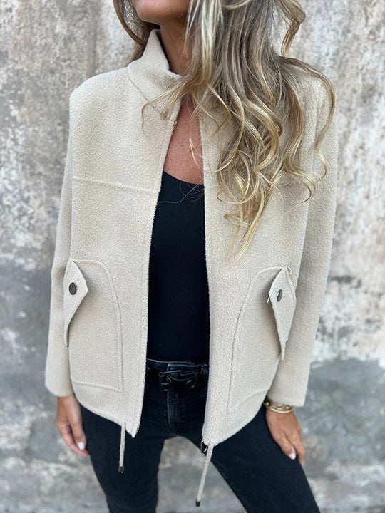 EB | Fleecejacke mit strukturiertem Stehkragen