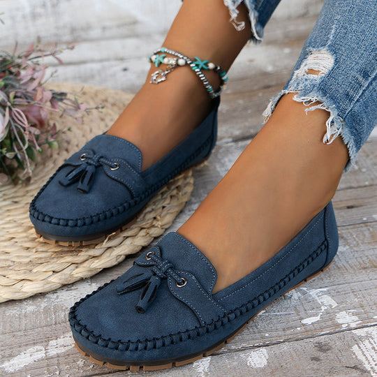 EB | Klassische Wildleder-Loafer mit Quastendetail für Damen
