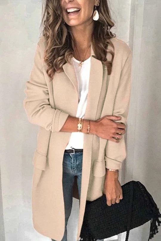 EB | Einfarbiger Blazer Mit Langen Ärmeln