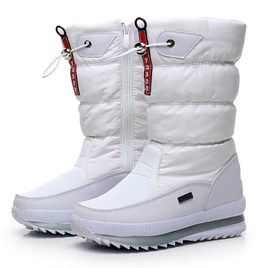 EB | Damen Wasserdichte Mid-Calf Plüsch Stiefel