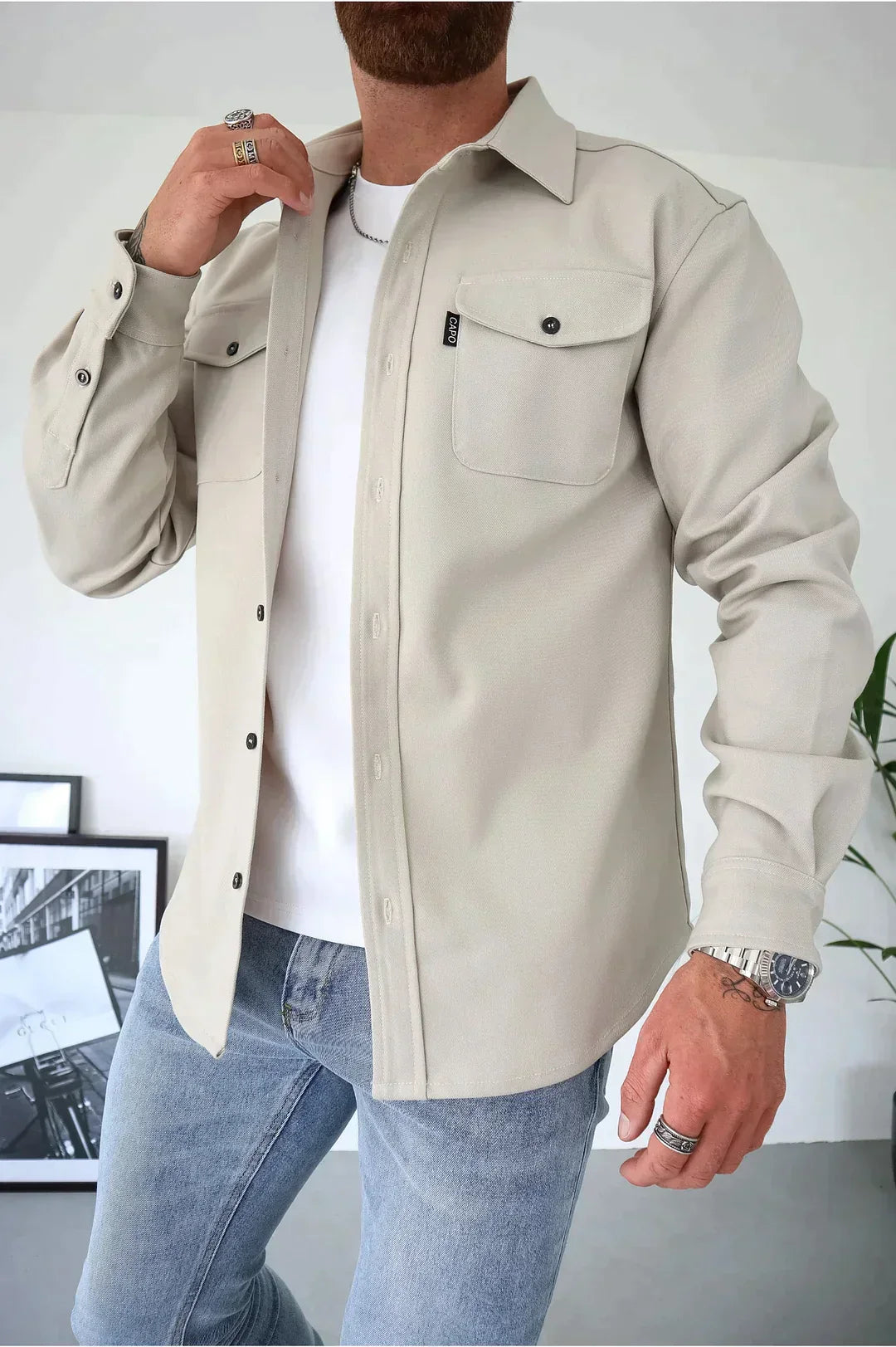 EB | Premium-Jacke mit Knopfverschluss für Herren Stylische und Bequeme Jacke