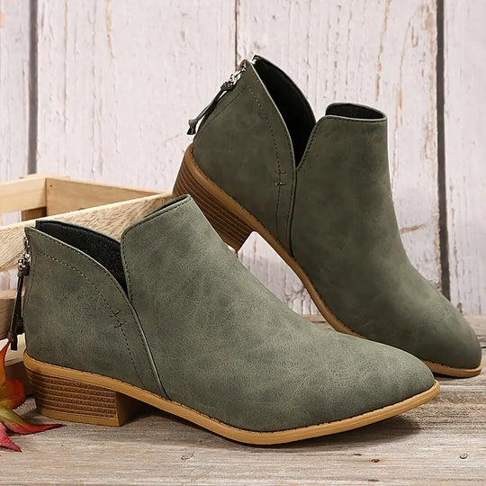 EB | V-Ausschnitt Chic Dicke Absatzstiefel für Damen
