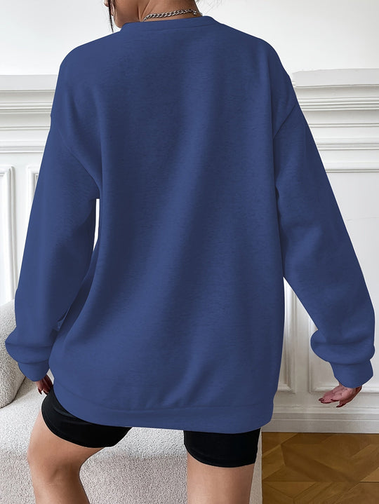 EB | Sweatshirt mit Gesichtsdruck Baumwolle Künstlerisch und Bequem