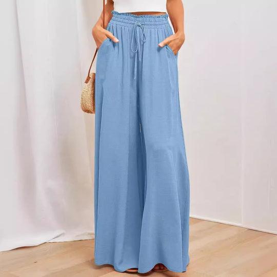 EB | Elastischer Gürtel Weites Bein Hohe Taille Hose
