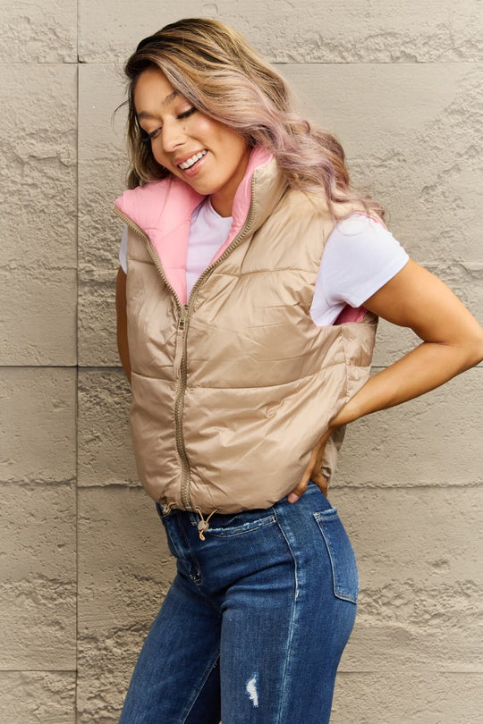 EB | Zip-Up Drawstring Puffer Weste