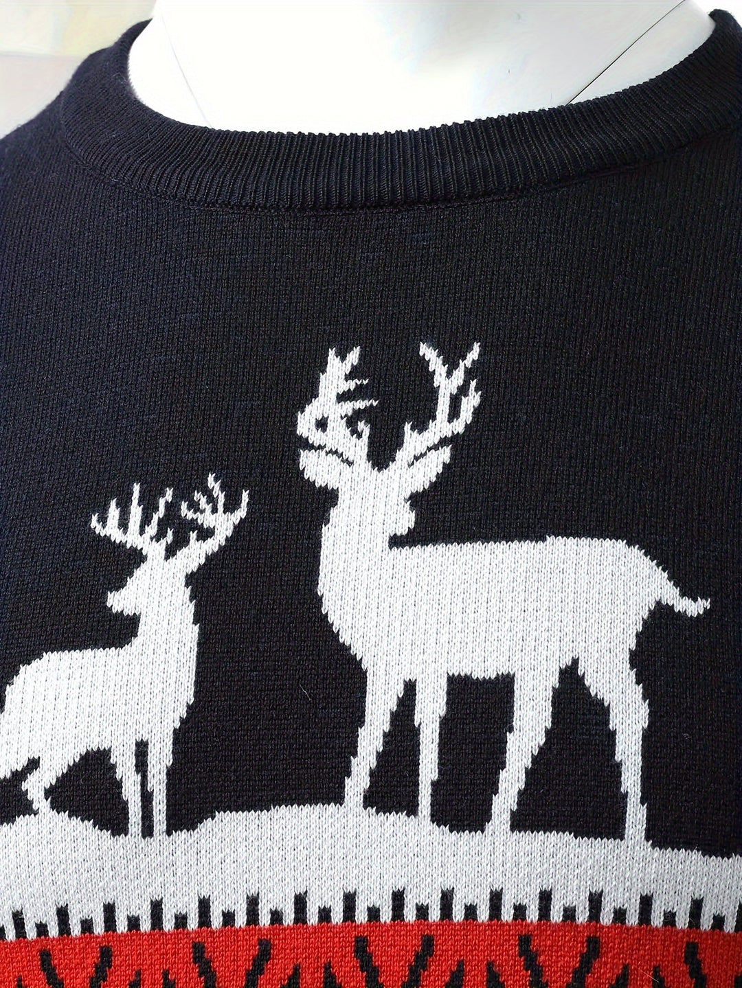 EB | Weihnachtsstrickjacke mit Rentiermotiv Baumwolle Festlich