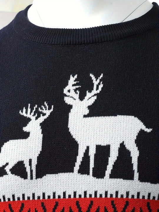 EB | Weihnachtsstrickjacke mit Rentiermotiv Baumwolle Festlich